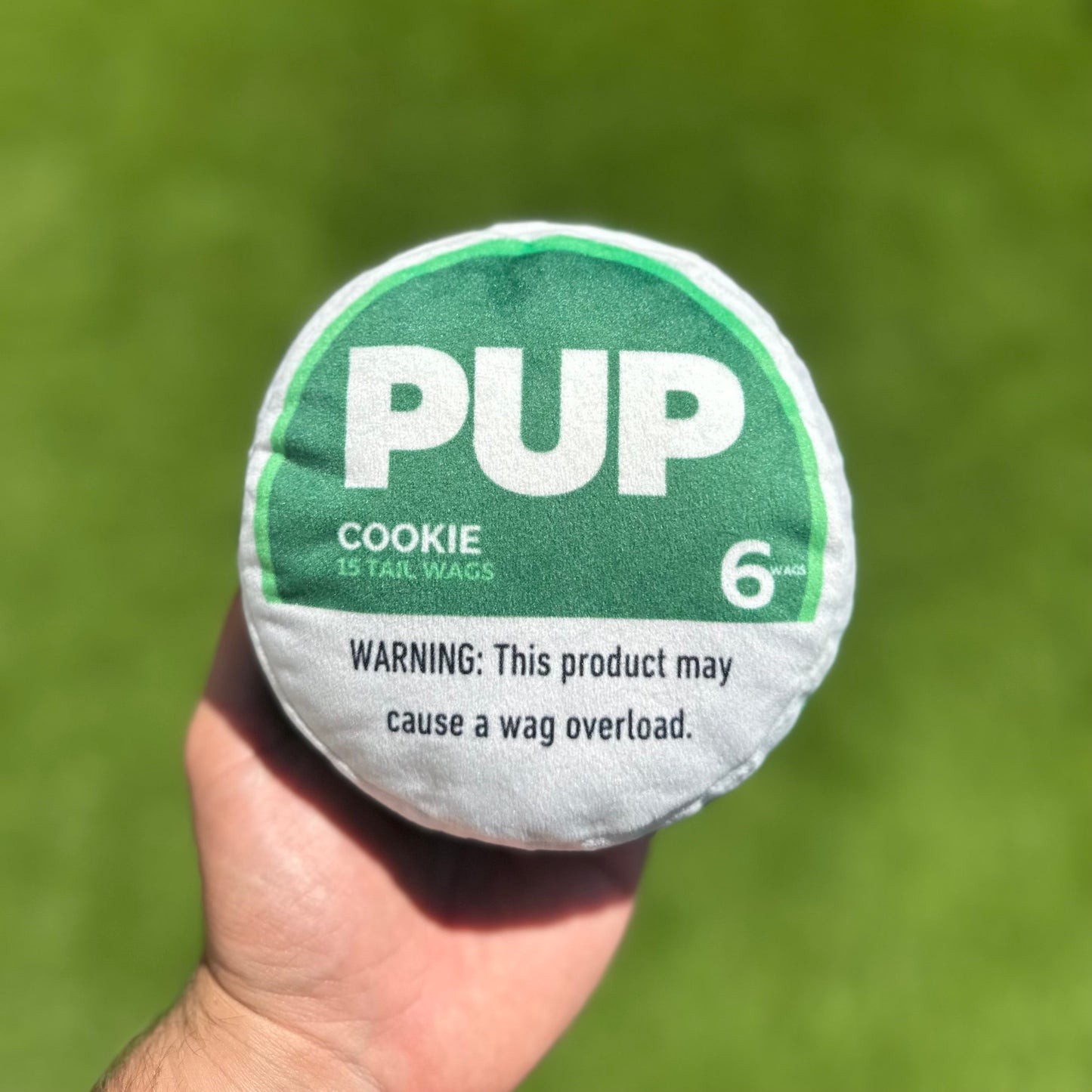 PUP Pouch Plush Dog Toy - Blue, Light Green, & Dark Green