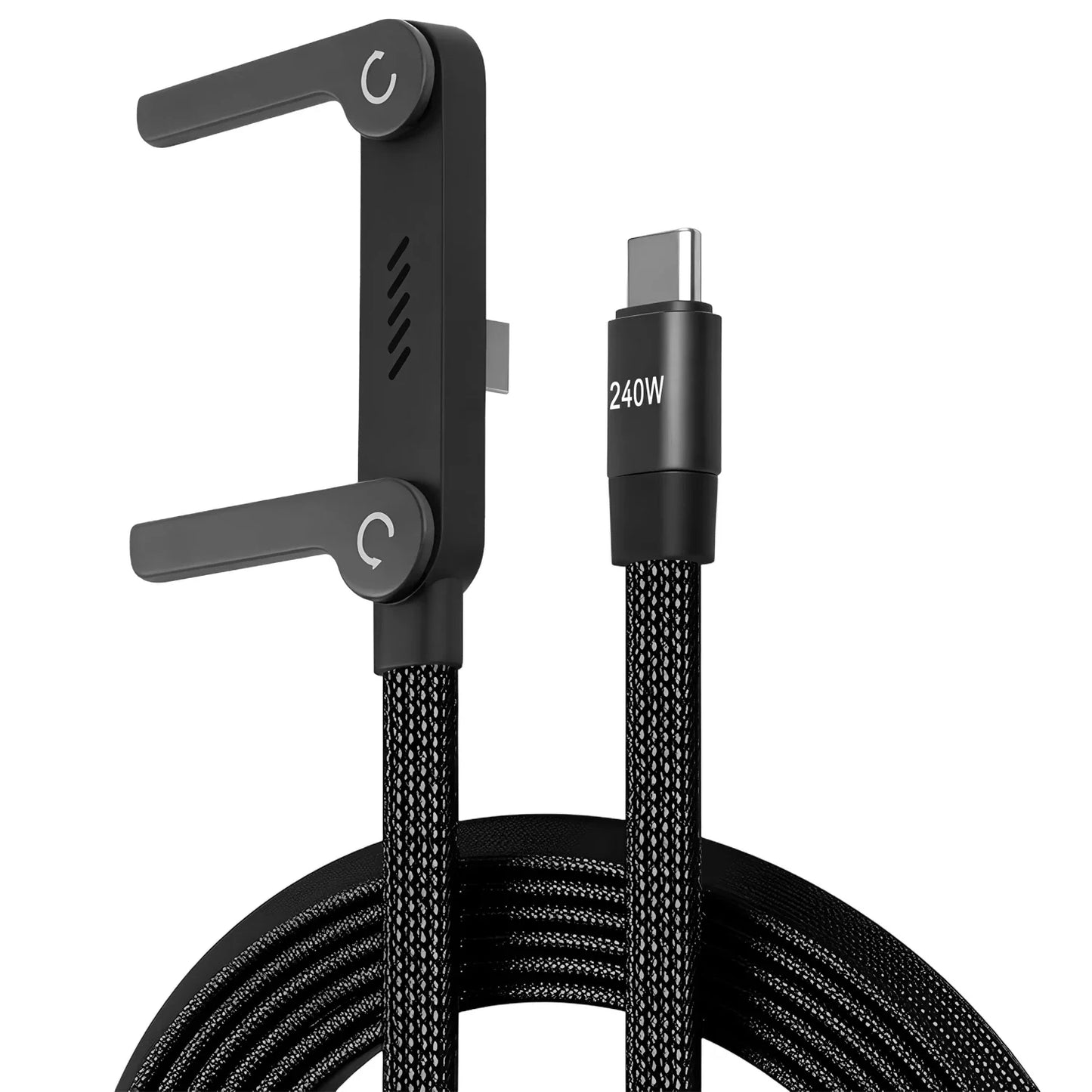 Fast Charging Foldable Metal Phone Holder Data Cable